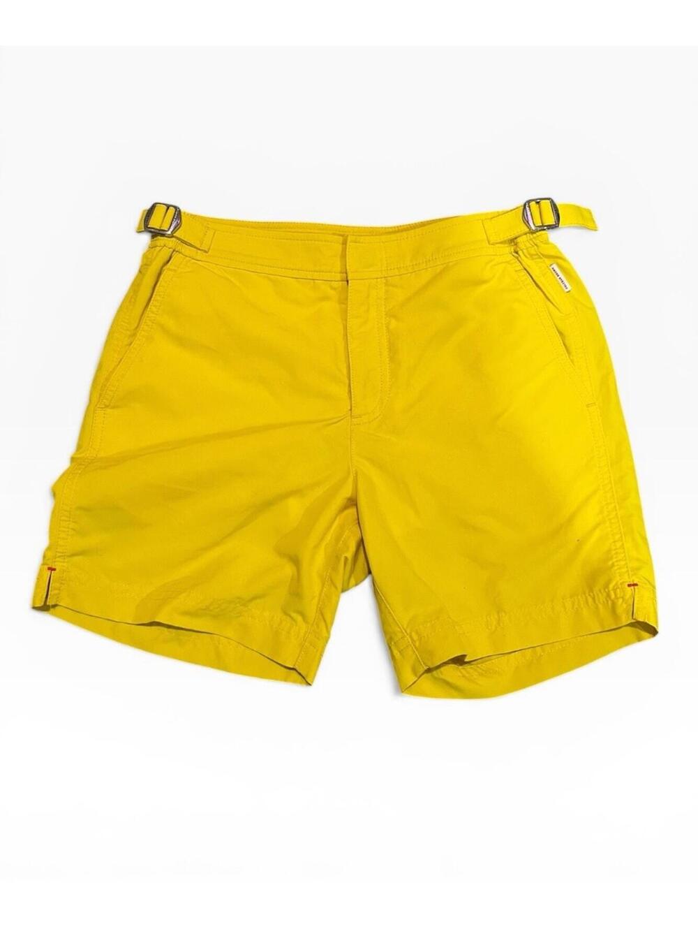Orlebar Brown Yellow Tailored Shorts Bulldog Style 10 Yrs Portugal MSRP 395